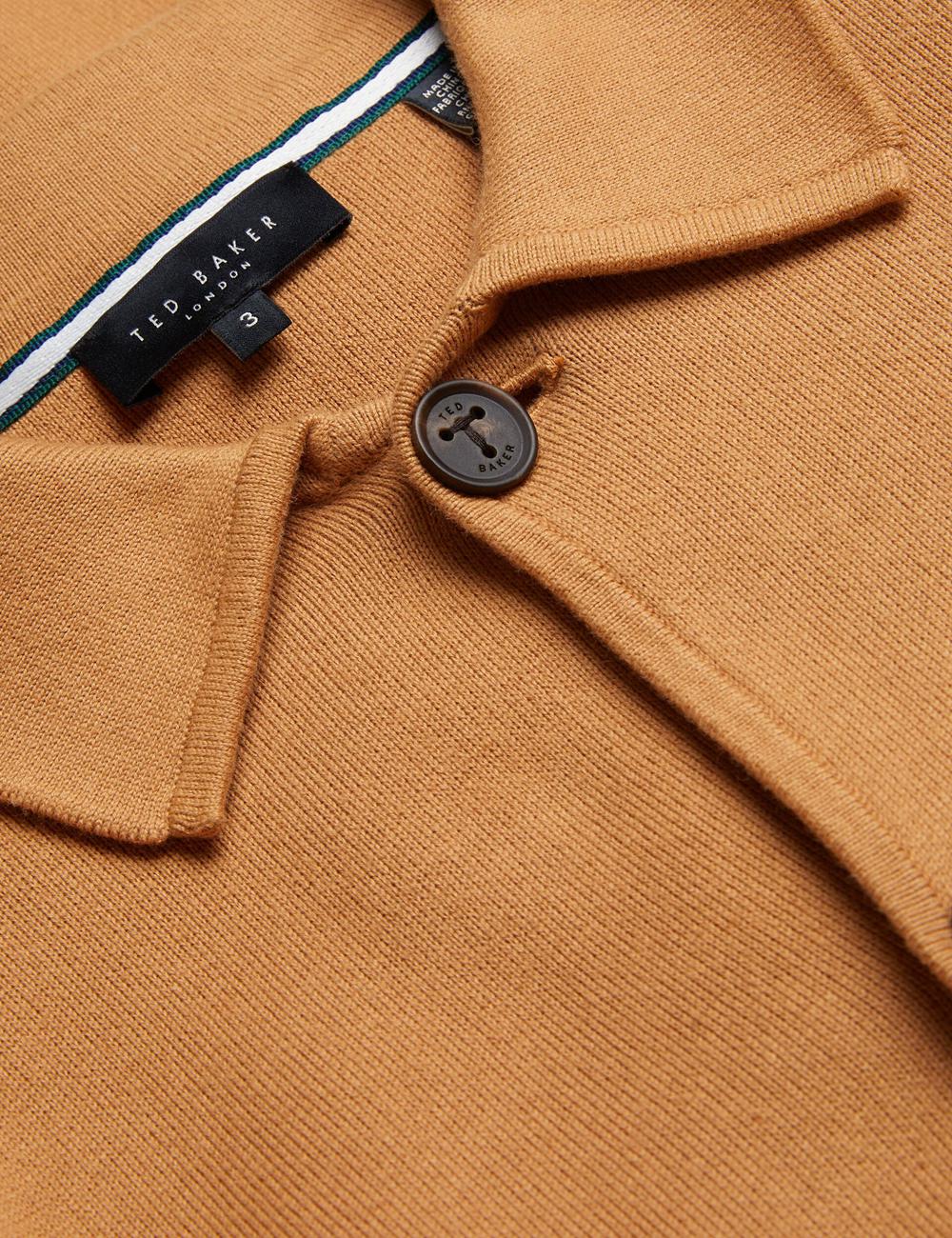 Ted Baker FREDER - Knitted Cotton Blend Men Overshirts Brown | UAE  62941-PILM