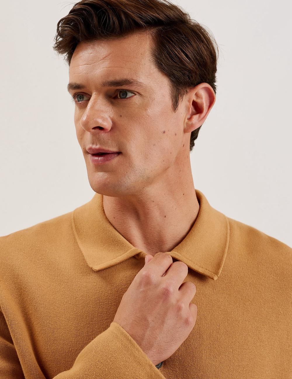 Ted Baker FREDER - Knitted Cotton Blend Men Overshirts Brown | UAE  62941-PILM