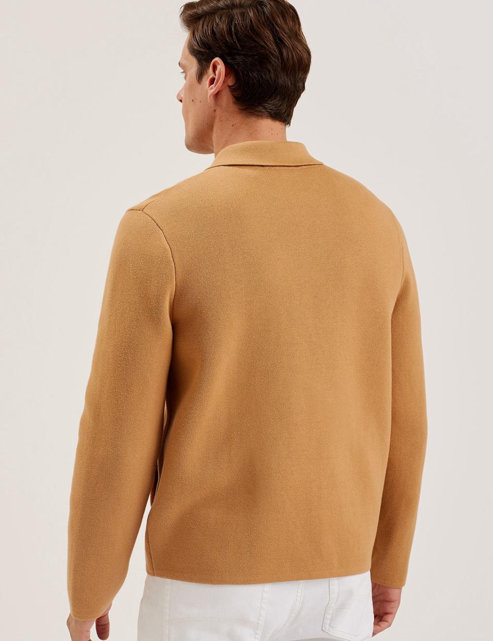 Ted Baker FREDER - Knitted Cotton Blend Men Overshirts Brown | UAE  62941-PILM