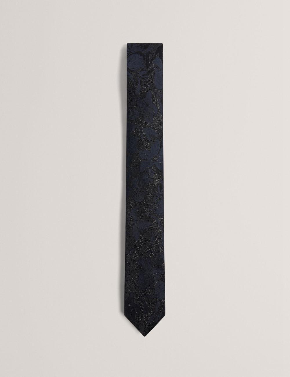 Ted Baker Floral Print Silk Men Ties Navy | UAE  64981-MPQR