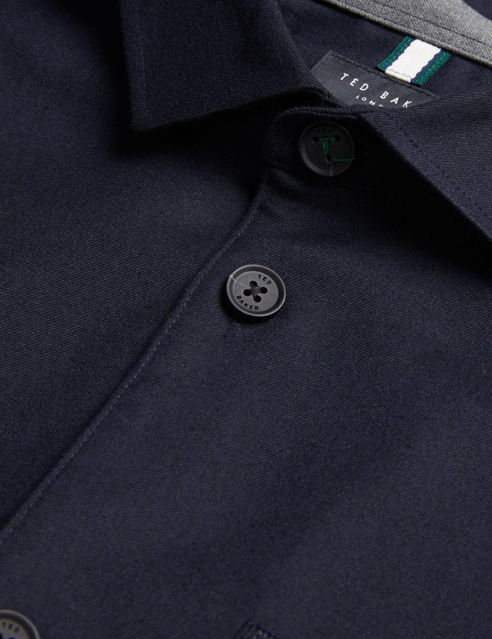 Ted Baker GAIUS - Wool Blend With Pocket Detail Men Casual Shirts Navy | UAE  74516-EQWT