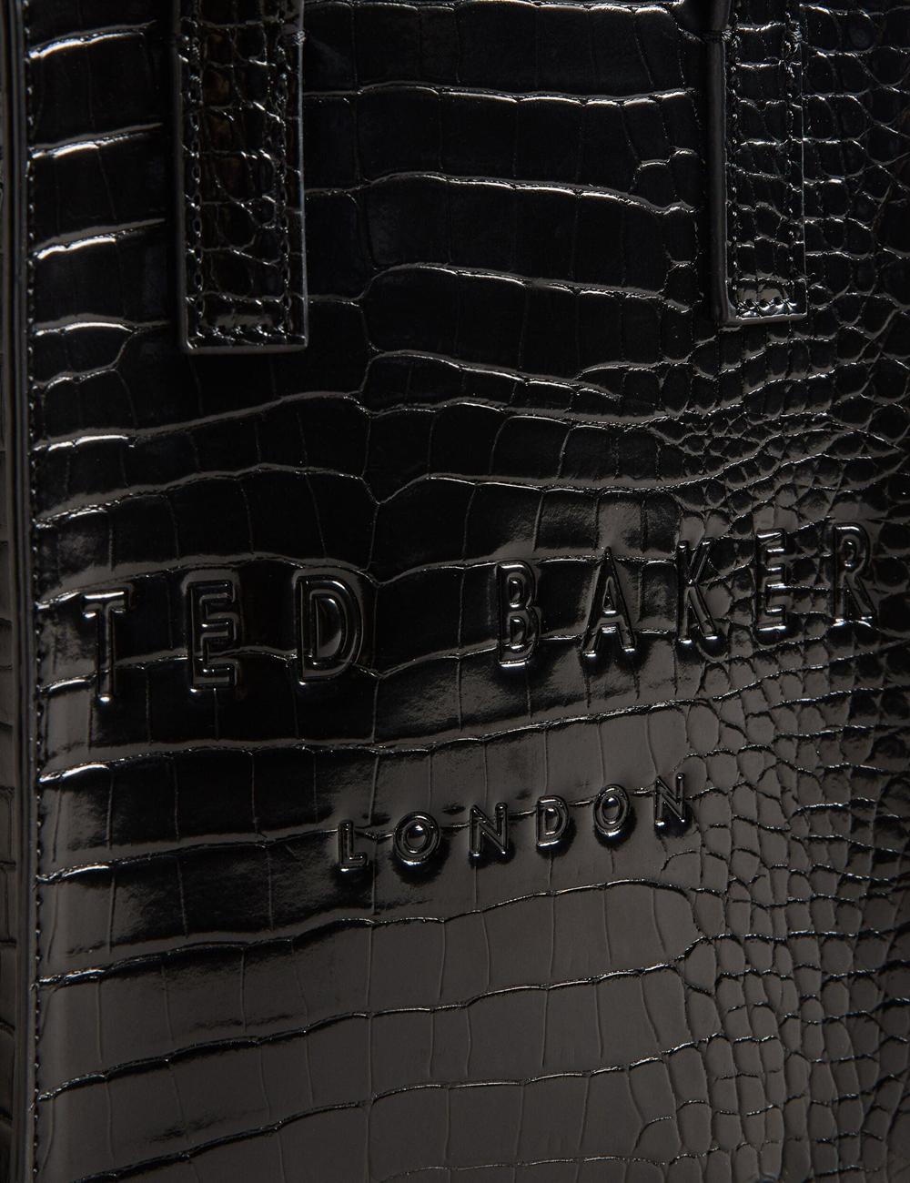 Ted Baker GATOCON - Mini Croc Effect Icon Women Tote Bags Black | UAE  36287-NSWV