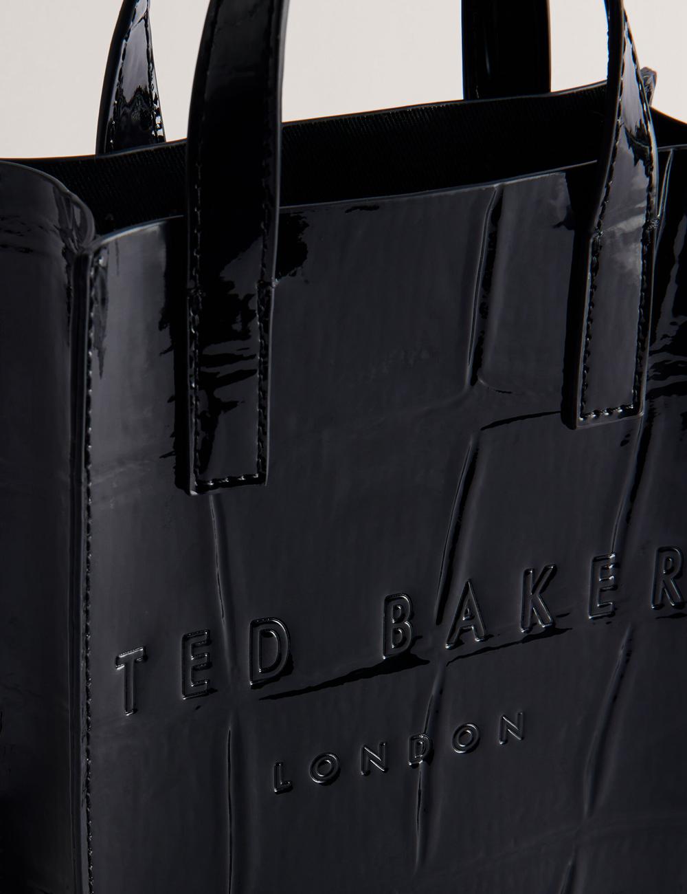 Ted Baker GATOCON - Mini Croc Effect Patent Women Tote Bags Black | UAE  96038-HNWT