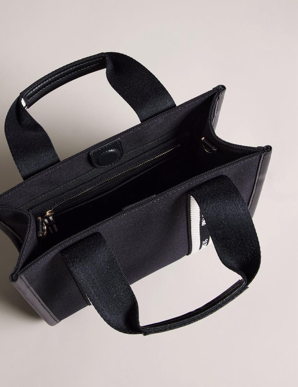 Ted Baker GEORJEA - Branded Webbing Canvas Small Women Tote Bags Black | UAE  94618-NFJO