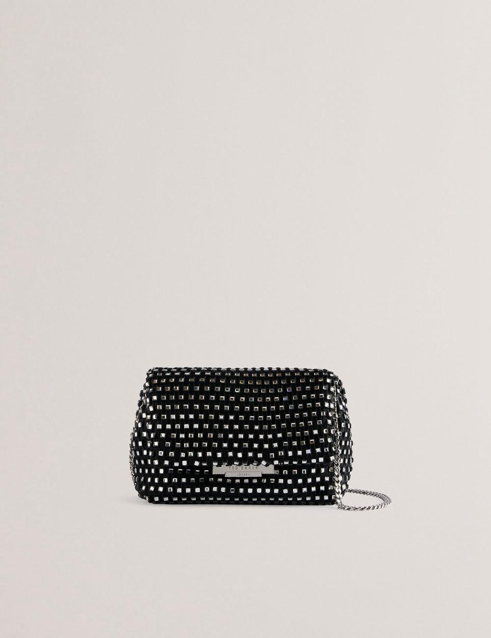 Ted Baker GLITSZI - Crystal Cage Mini Women Crossbody Bags Black | UAE  43809-SUXK