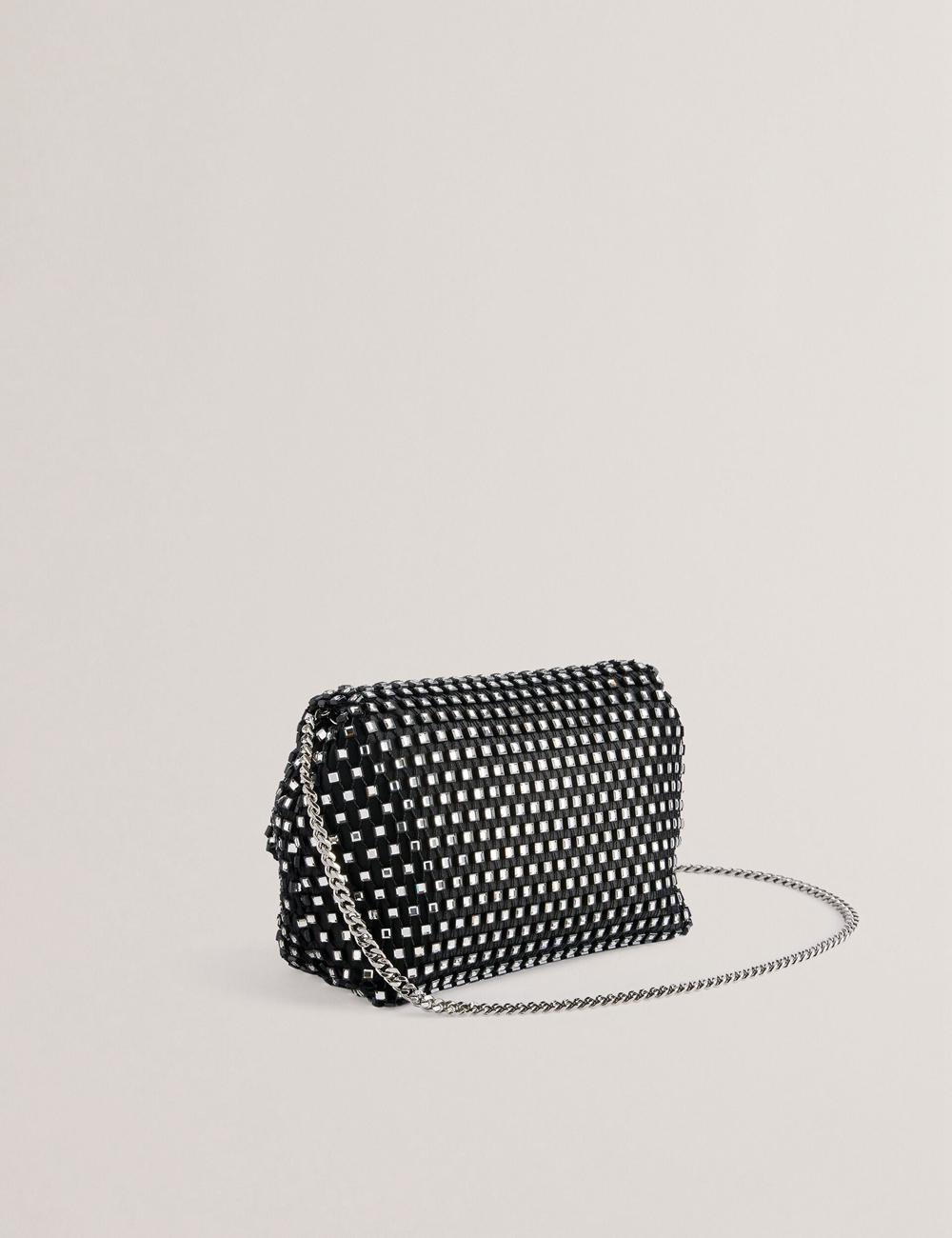 Ted Baker GLITSZI - Crystal Cage Mini Women Crossbody Bags Black | UAE  43809-SUXK