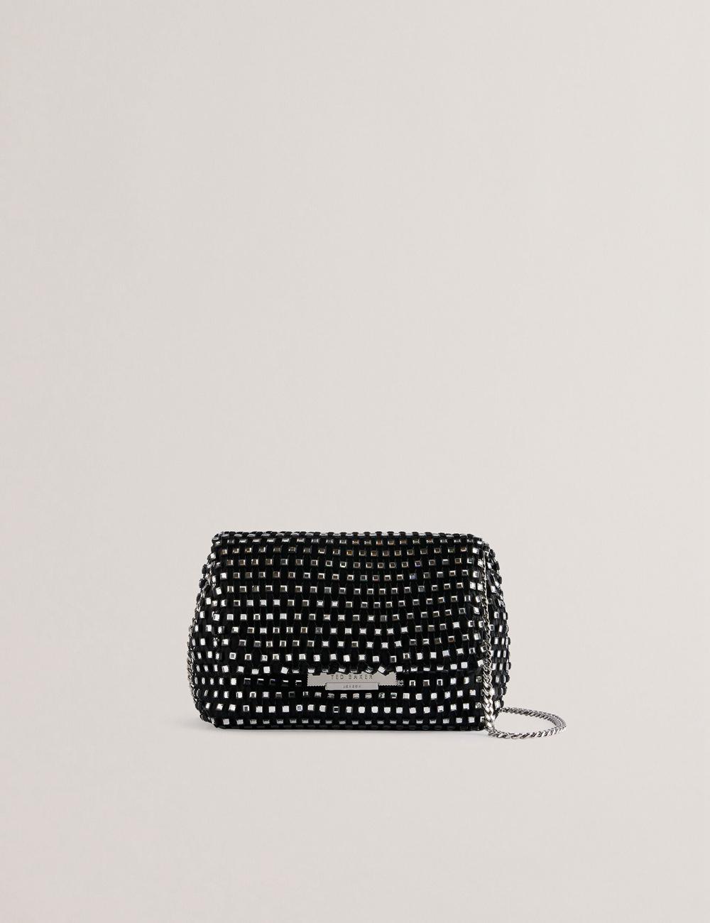 Ted Baker GLITSZI - Crystal Cage Mini Women Crossbody Bags Black | UAE  43809-SUXK