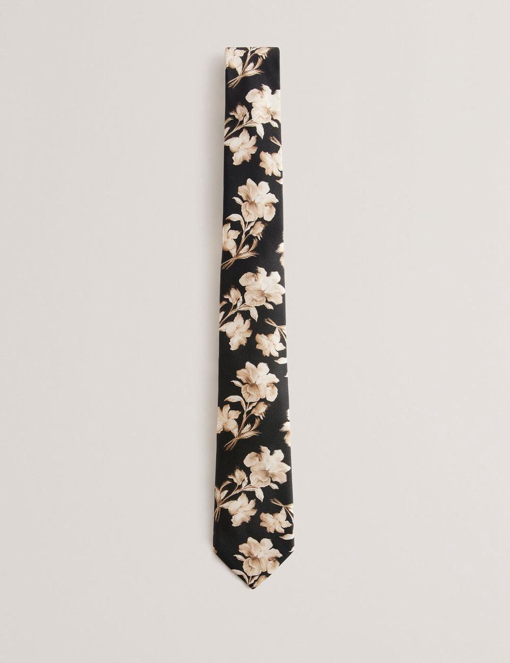 Ted Baker GOULDE - Two Tone Floral Print Silk Men Ties Black | UAE  82937-COLR