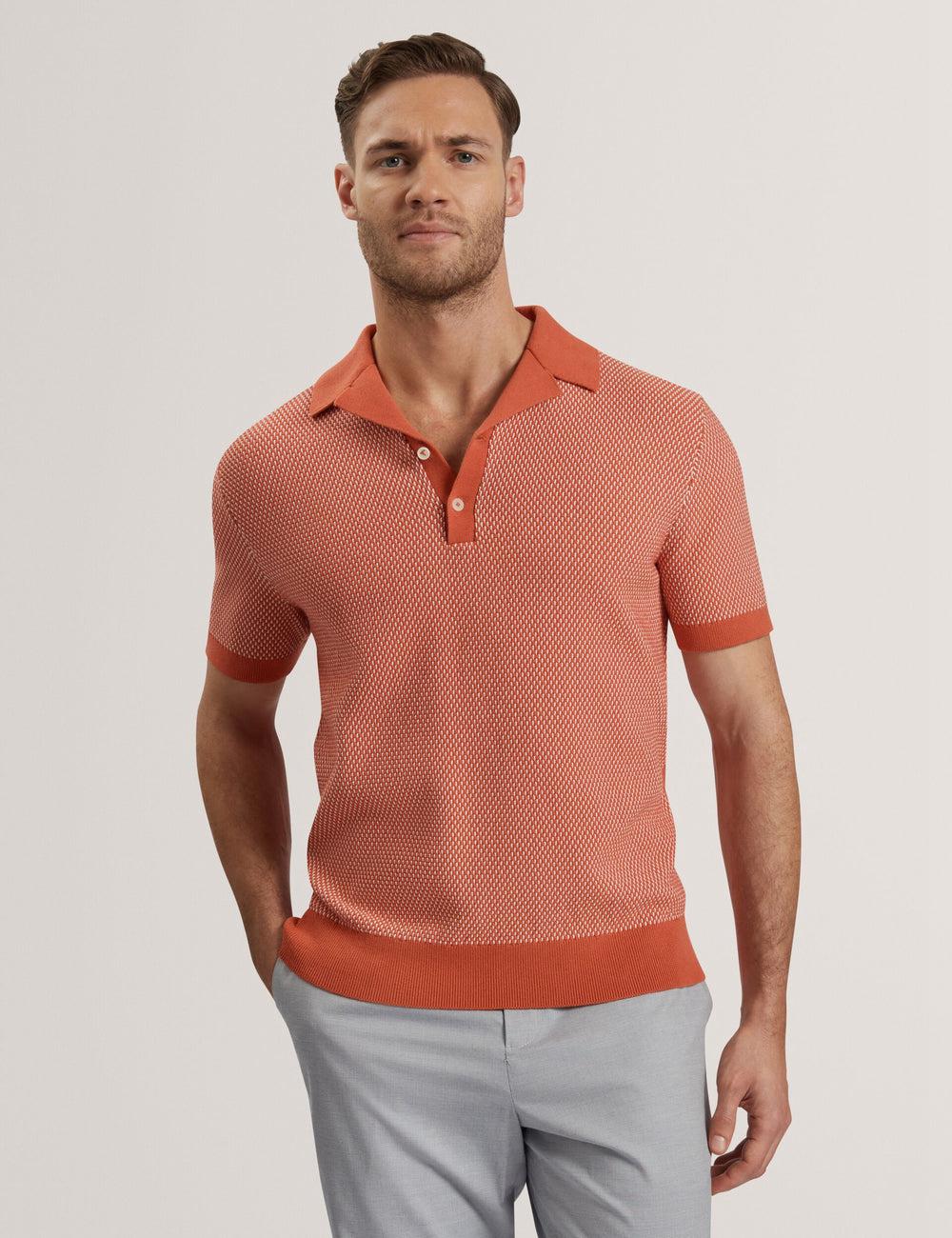 Ted Baker GREGRY - Short Sleeve Small Stitch Knitted Men Polos Shirts Red | UAE  48936-ZTUC