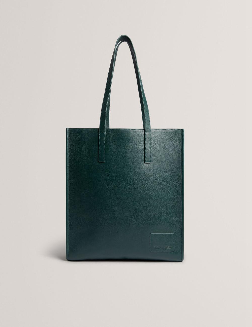 Ted Baker GRIFFIS - Tall Grained Leather Men Tote Bags Dk-Green | UAE  63742-QTGC