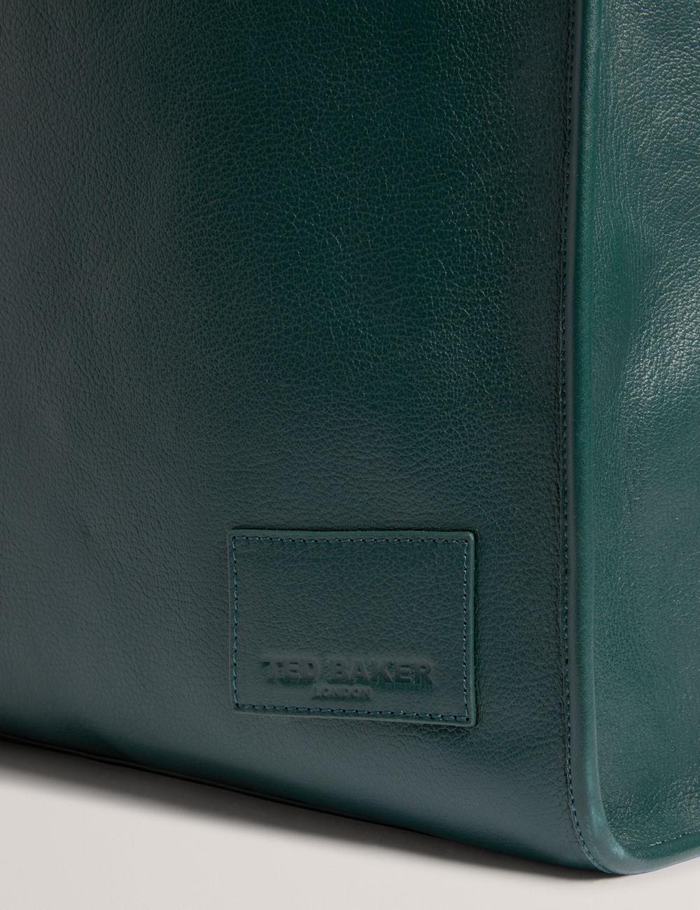 Ted Baker GRIFFIS - Tall Grained Leather Men Tote Bags Dk-Green | UAE  63742-QTGC