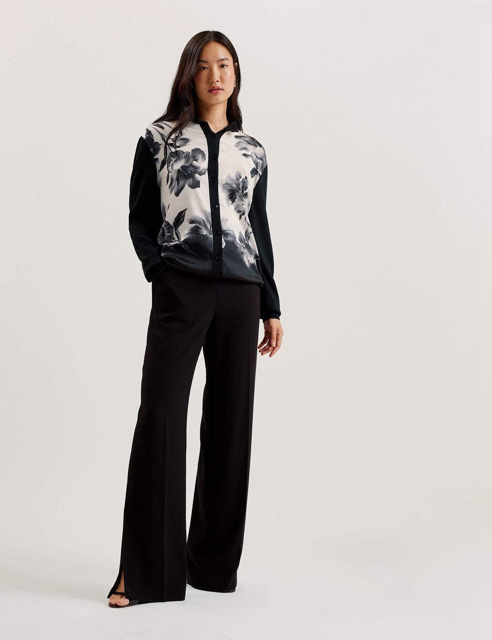 Ted Baker GWEENN - Monochrome Print Woven Front Women Cardigans Black | UAE  51746-QCHS