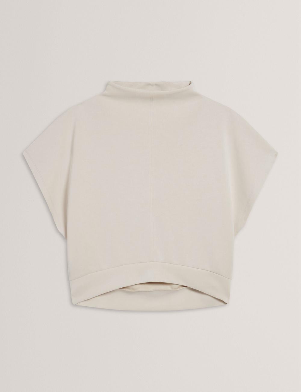 Ted Baker HALIYY - Funnel Neck Boxy Short Sleeve Women Sweatshirts Ivory | UAE  93824-OPBU