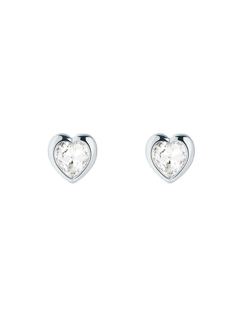 Ted Baker HAN - Solitaire Crystal Heart Stud Women Earrings Silver | UAE  65980-PVBX