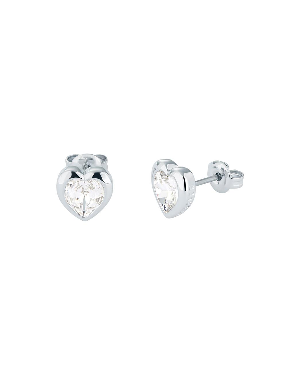 Ted Baker HAN - Solitaire Crystal Heart Stud Women Earrings Silver | UAE  65980-PVBX