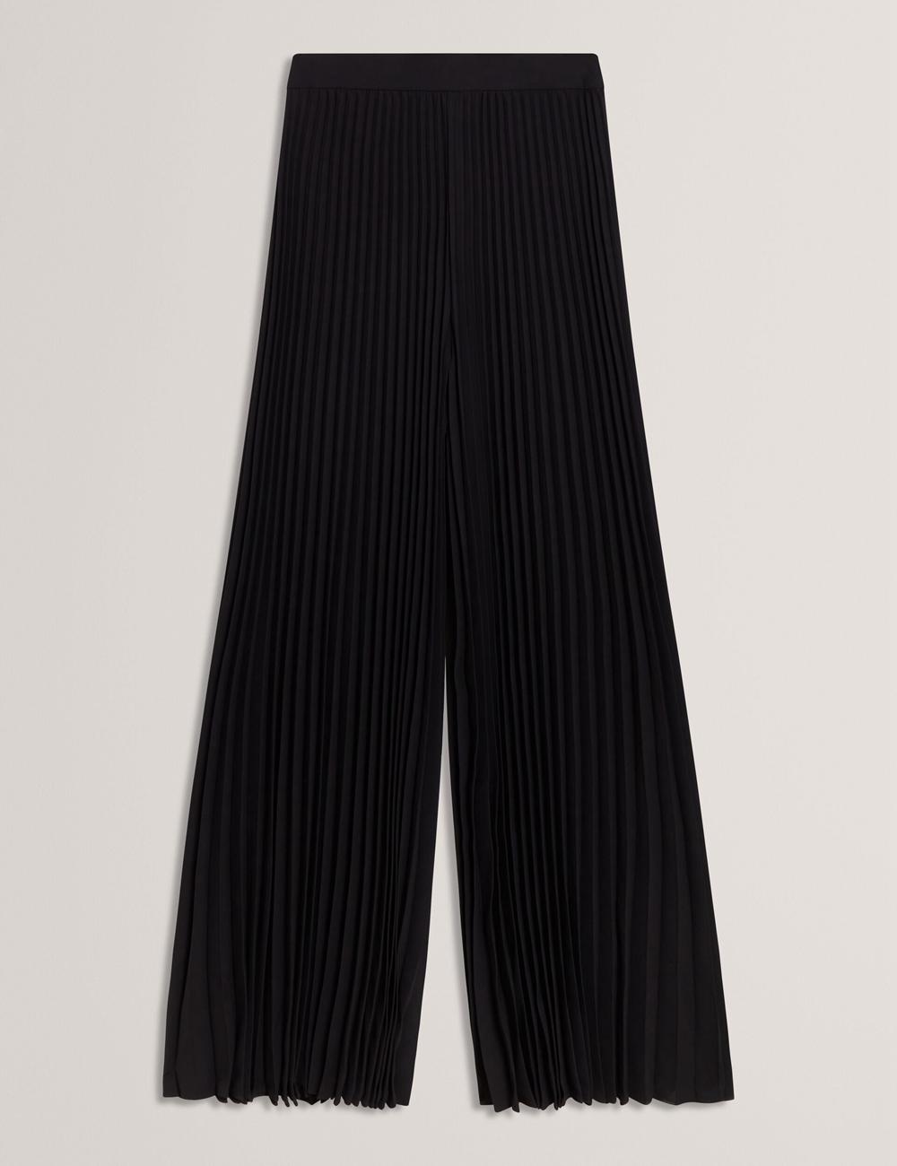 Ted Baker HARYX - Pleated Wide Leg Palazzo Women Trousers Black | UAE  89063-BMGE