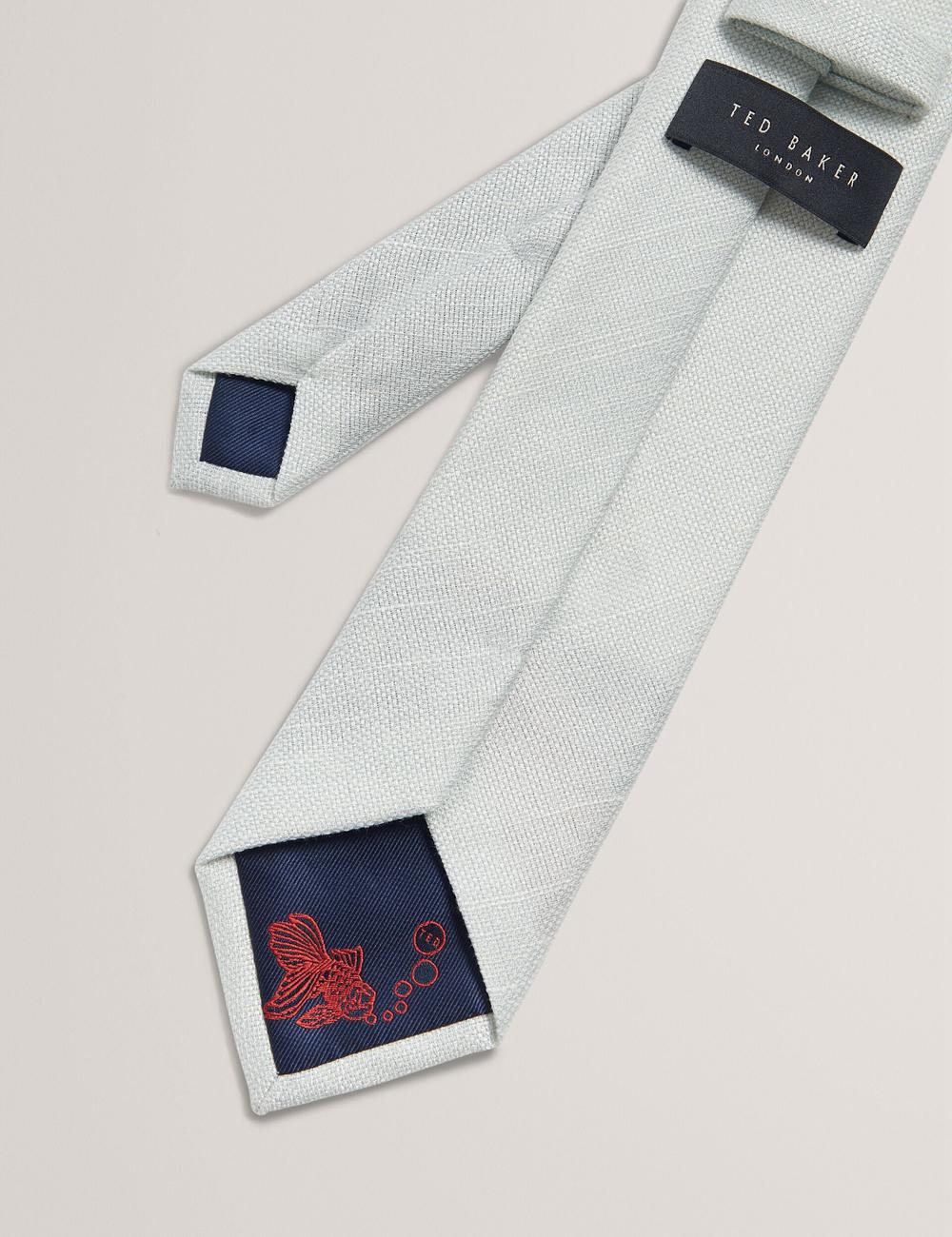 Ted Baker HAWKWEL - Linen Blend Woven Texture Men Ties Lt-Green | UAE  83751-UCNP