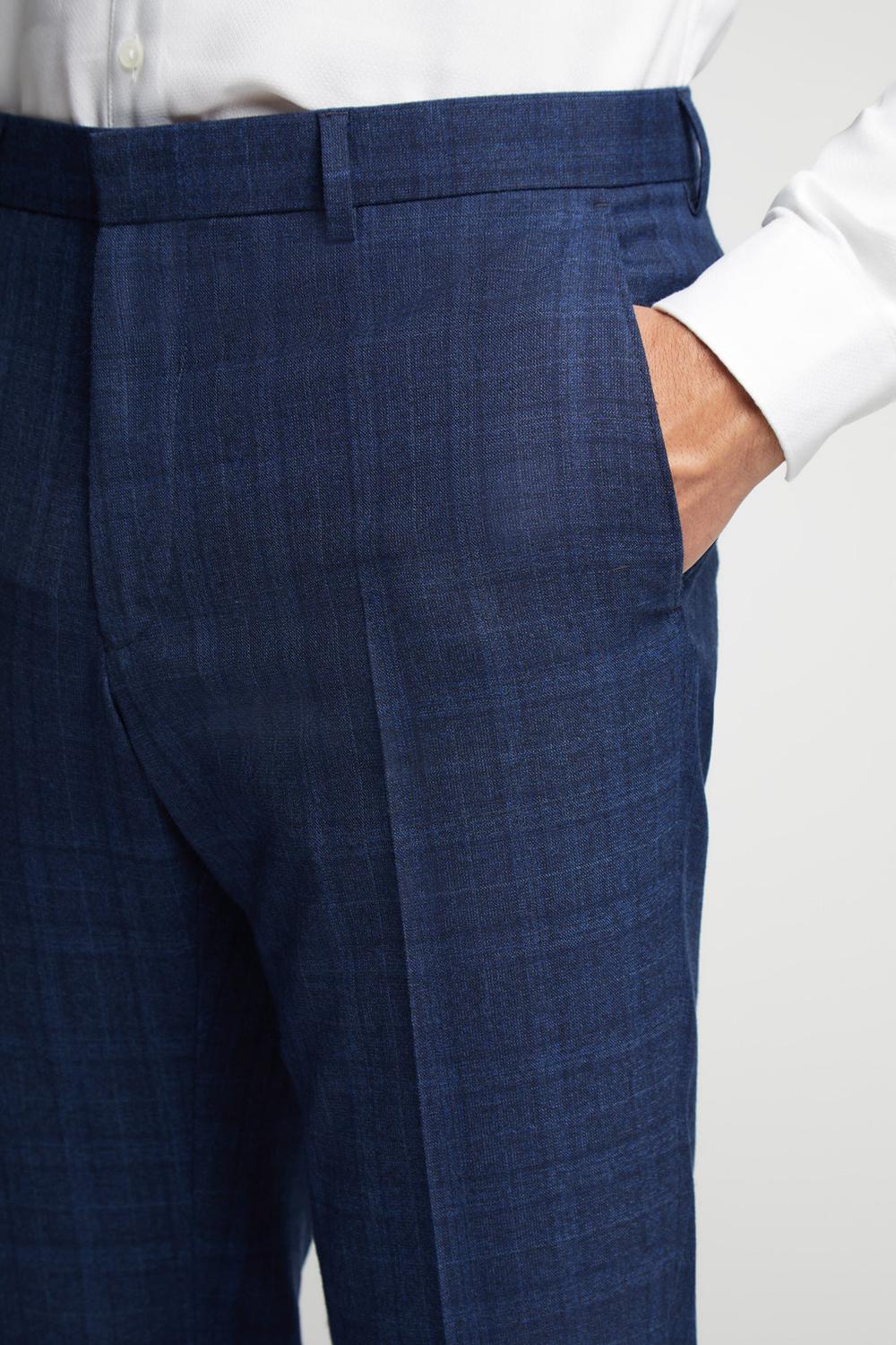 Ted Baker HOYLETS - Soft Check Slim Fit Suit Men Trousers Navy | UAE  14925-EHNO