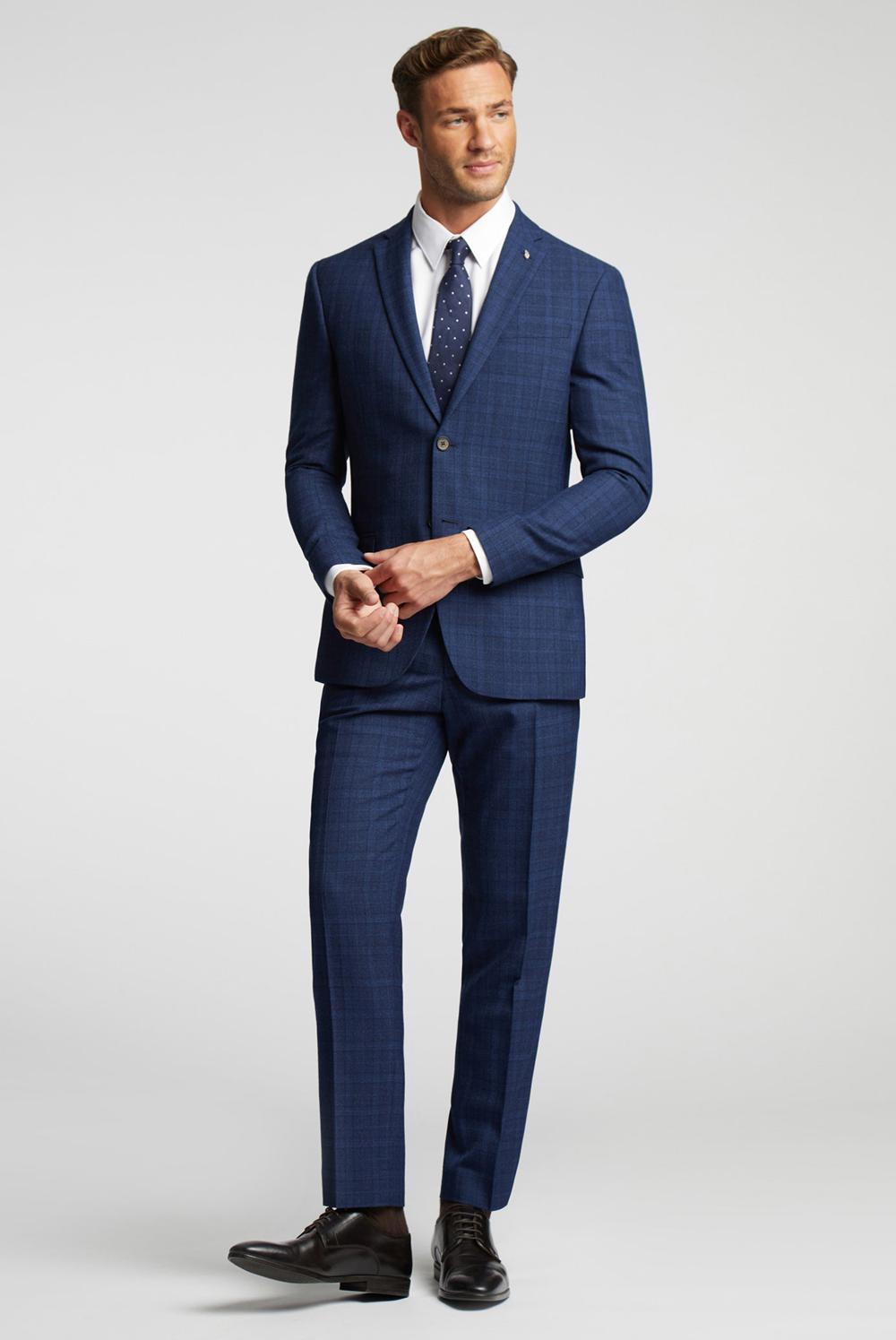 Ted Baker HOYLETS - Soft Check Slim Fit Suit Men Trousers Navy | UAE  14925-EHNO