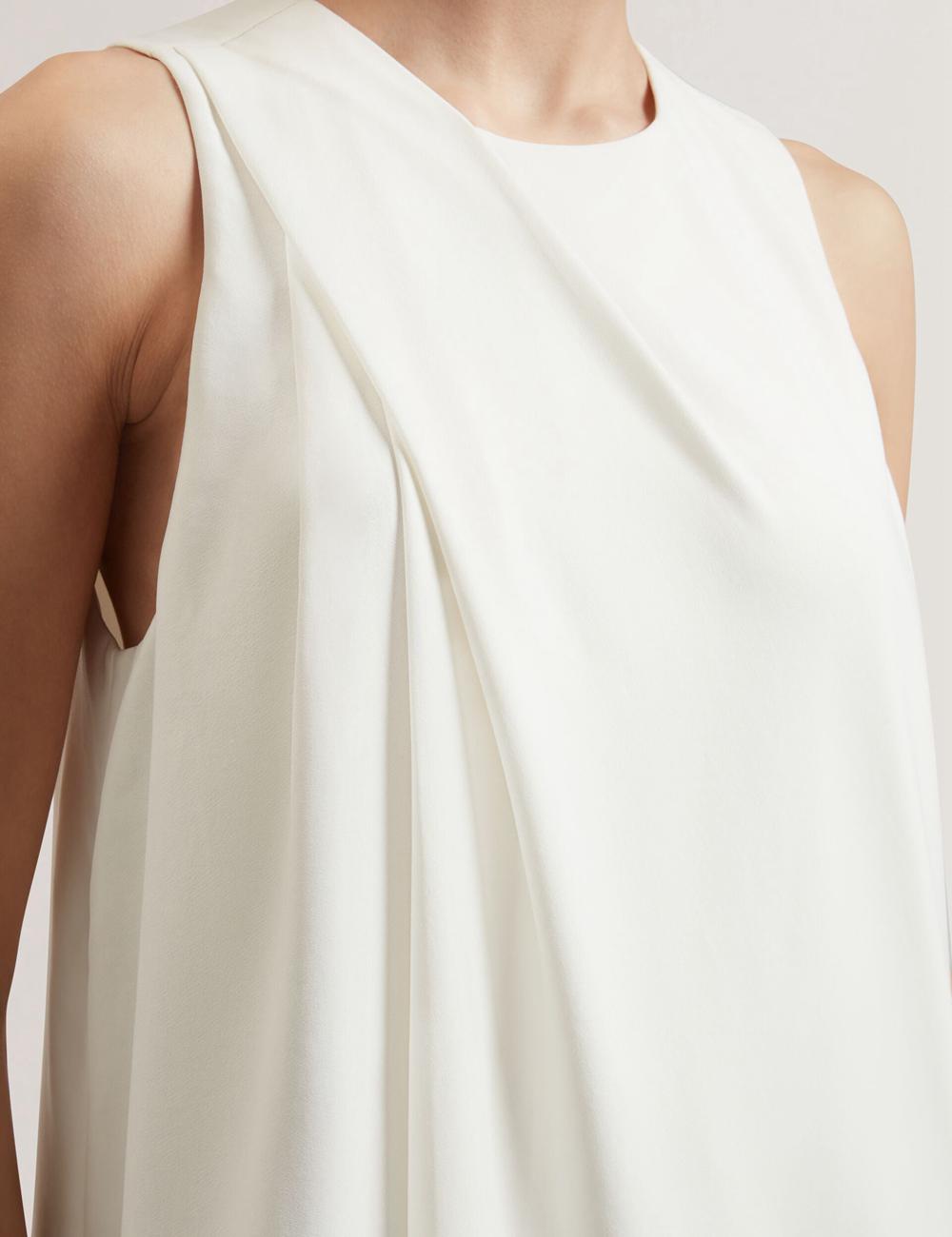 Ted Baker ICANA - Draped Front Asymmetric Sleeveless Women Tops Ivory | UAE  06735-ONYZ
