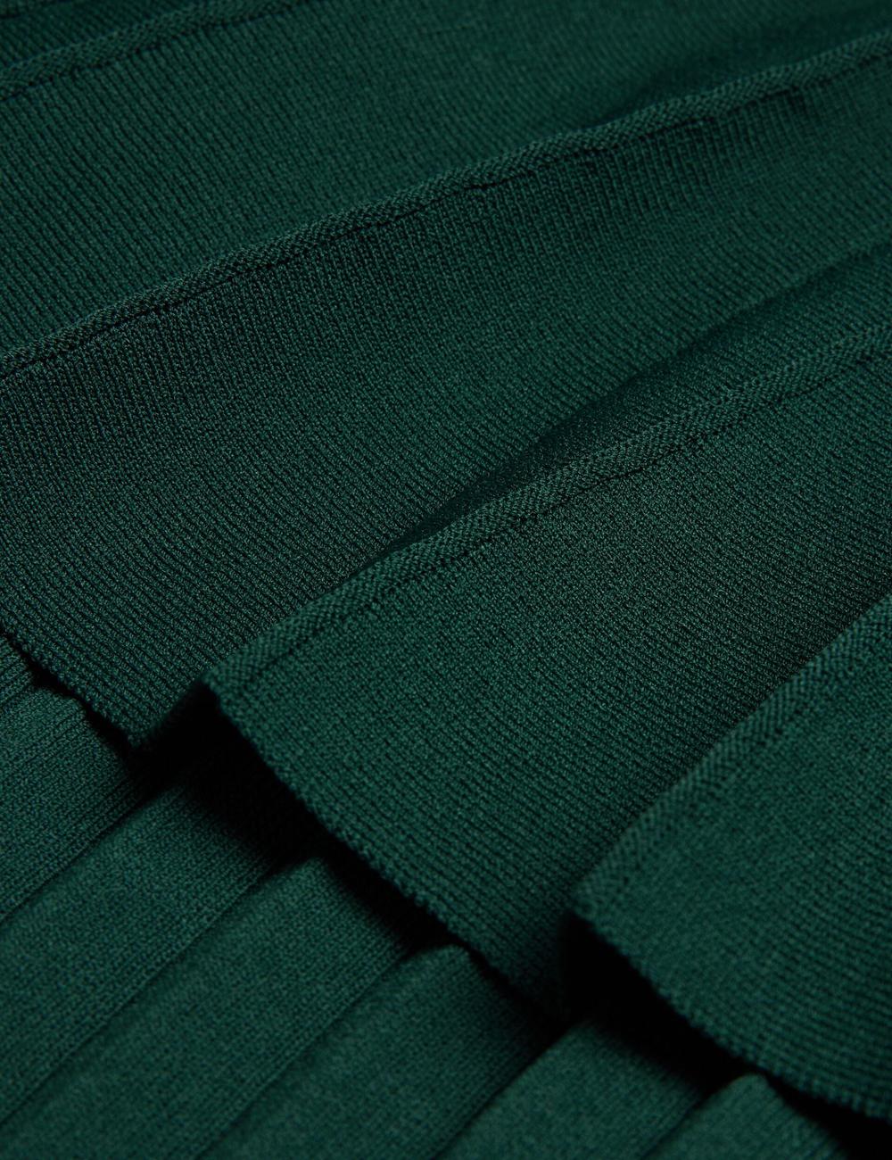 Ted Baker IIVANNA - Ribbed Knit Top With Fluted Short Sleeves Women Jumpers Dk-Green | UAE  53726-HCJM