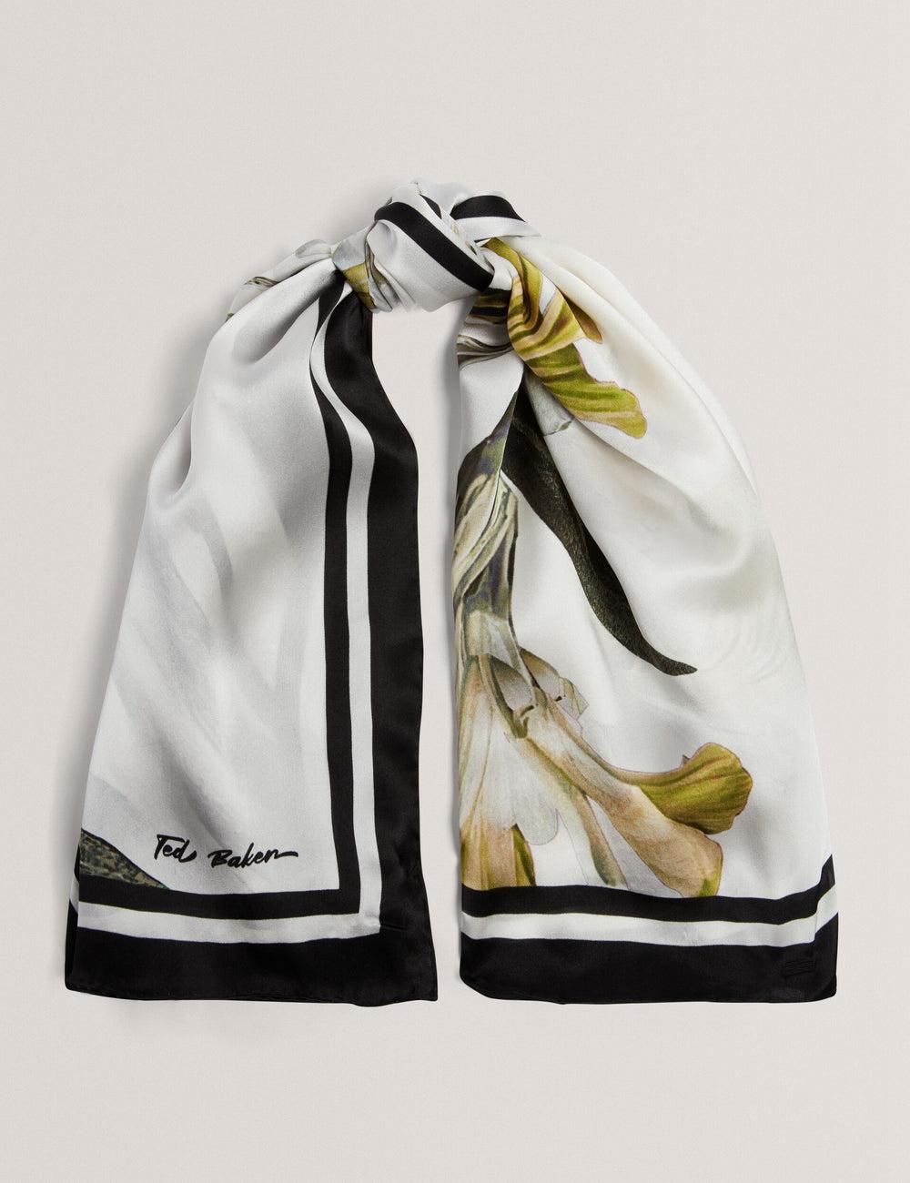 Ted Baker IRISSI - Floral Graphic Print Square Silk Women Scarves Ecru | UAE  16048-JKVO