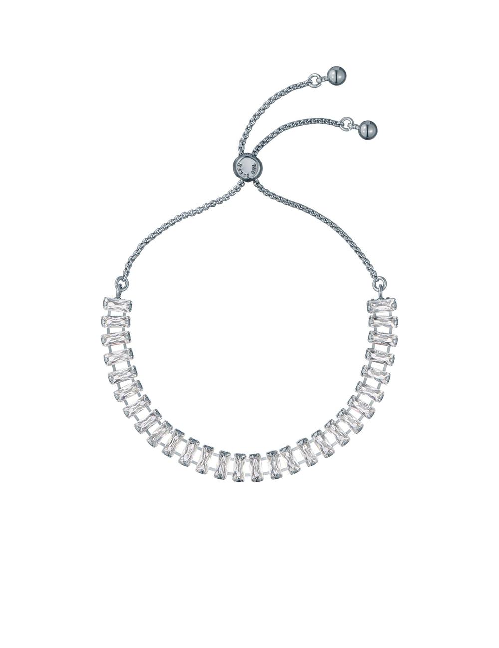 Ted Baker ISABELA - Baguette Crystal Adjustable Women Bracelets Silver | UAE  37804-IZWY