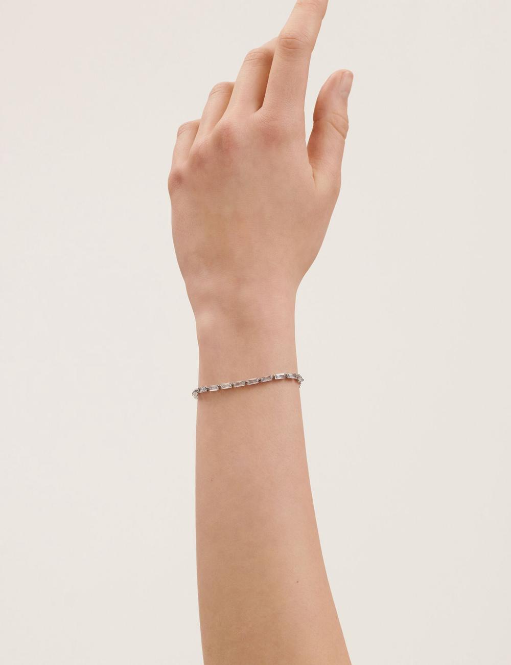 Ted Baker ISELA - Baguette Crystal Slider Tennis Women Bracelets Silver | UAE  12765-TVUJ
