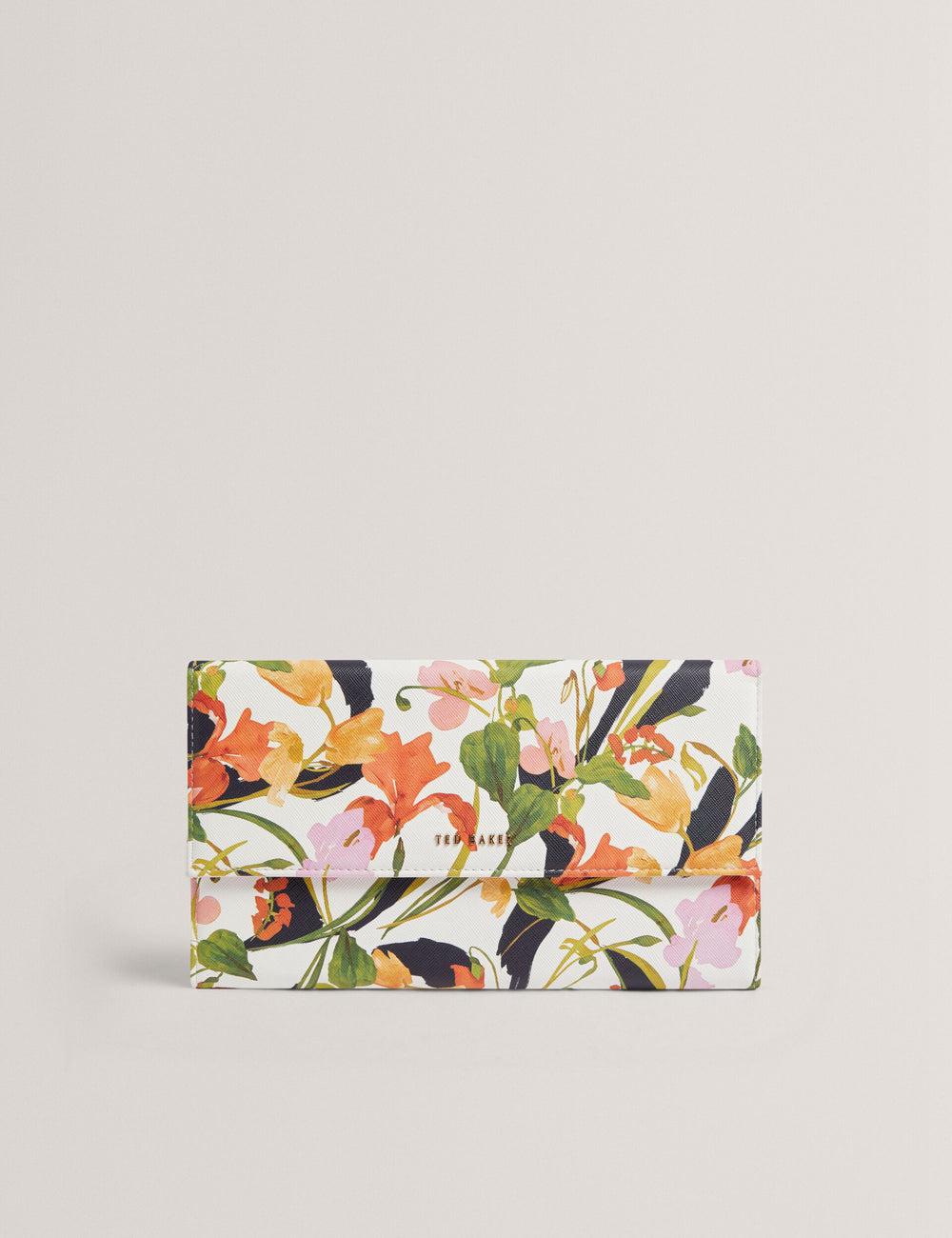 Ted Baker JACIIIE - Floral Print Faux Leather Travel Women Wallets Nat-White | UAE  65079-QZWJ