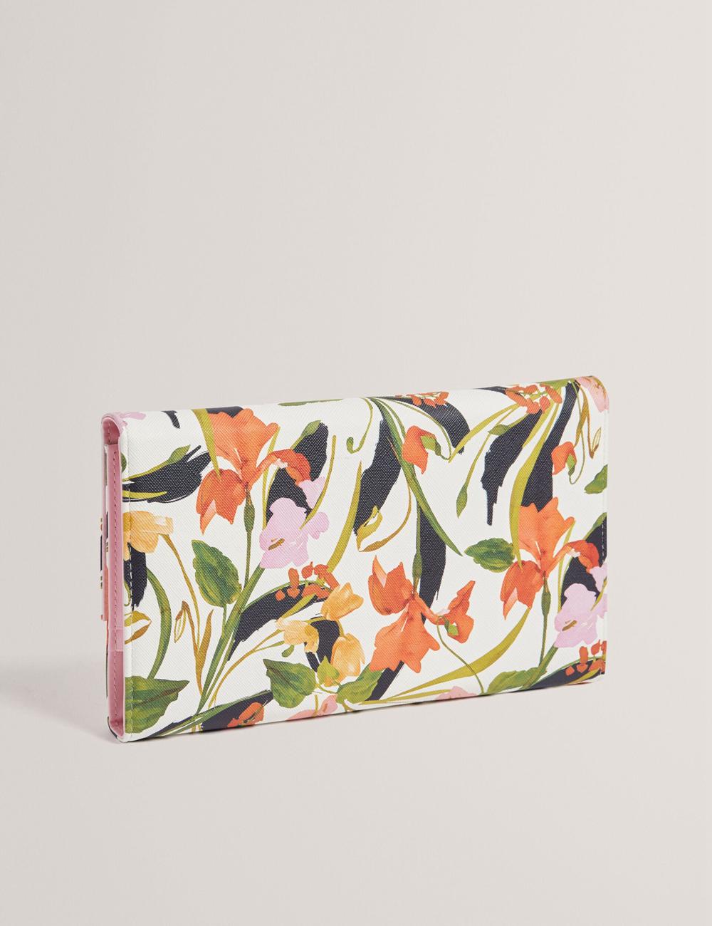 Ted Baker JACIIIE - Floral Print Faux Leather Travel Women Wallets Nat-White | UAE  65079-QZWJ