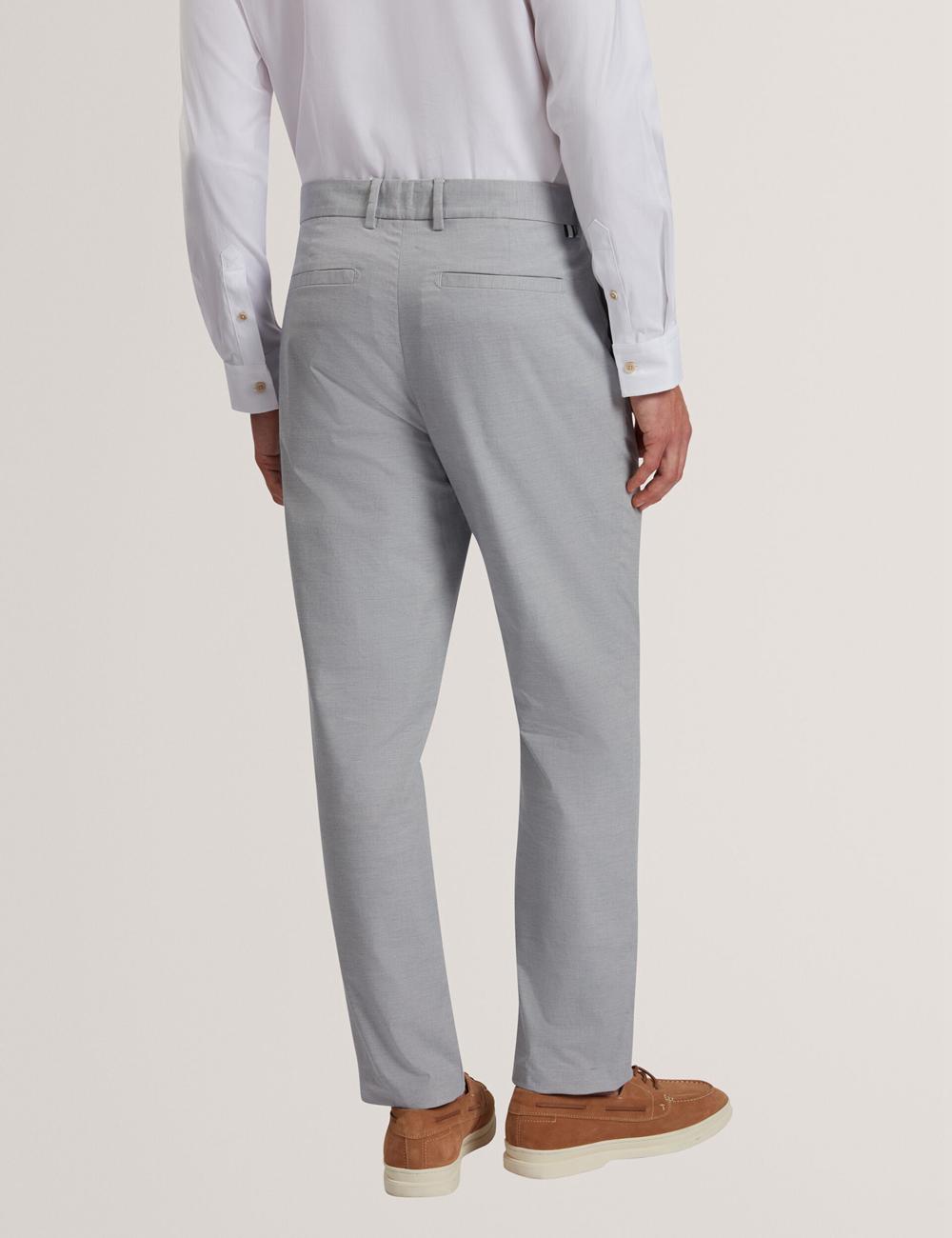 Ted Baker JACKUS - Regular Fit Cotton Blend Chino Men Trousers Navy | UAE  27486-DKLM