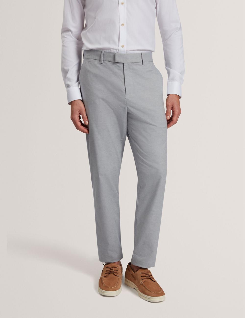 Ted Baker JACKUS - Regular Fit Cotton Blend Chino Men Trousers Navy | UAE  27486-DKLM