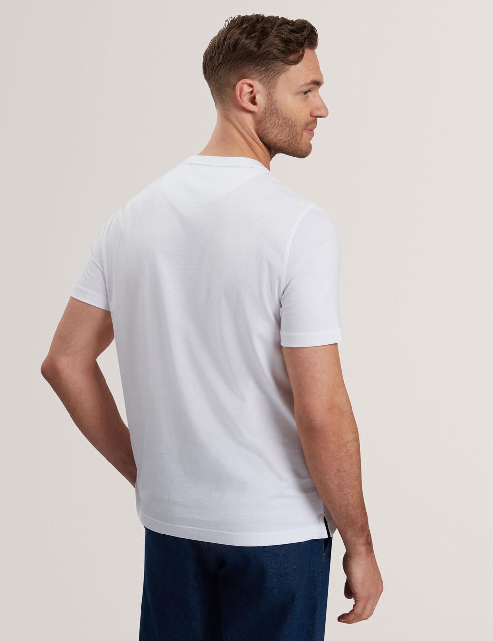 Ted Baker JUSTINO - Branded Box Print Graphic Cotton Men T-Shirts White | UAE  58410-LBZO