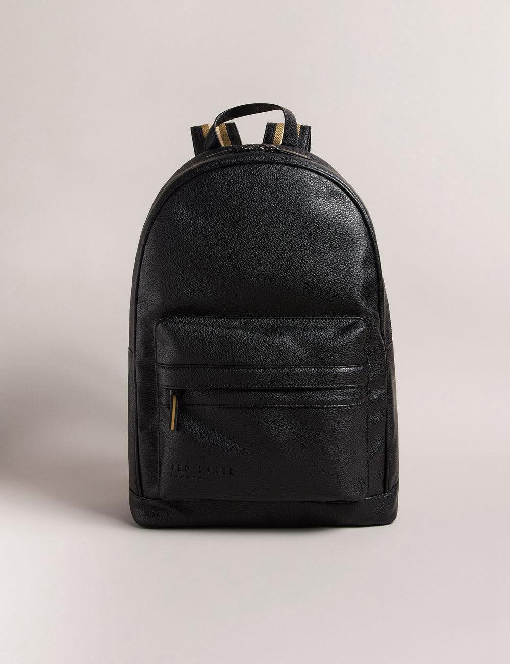 Ted Baker KAILEB - Webbing Strap Faux Leather Men Backpacks Black | UAE  83694-BNDU