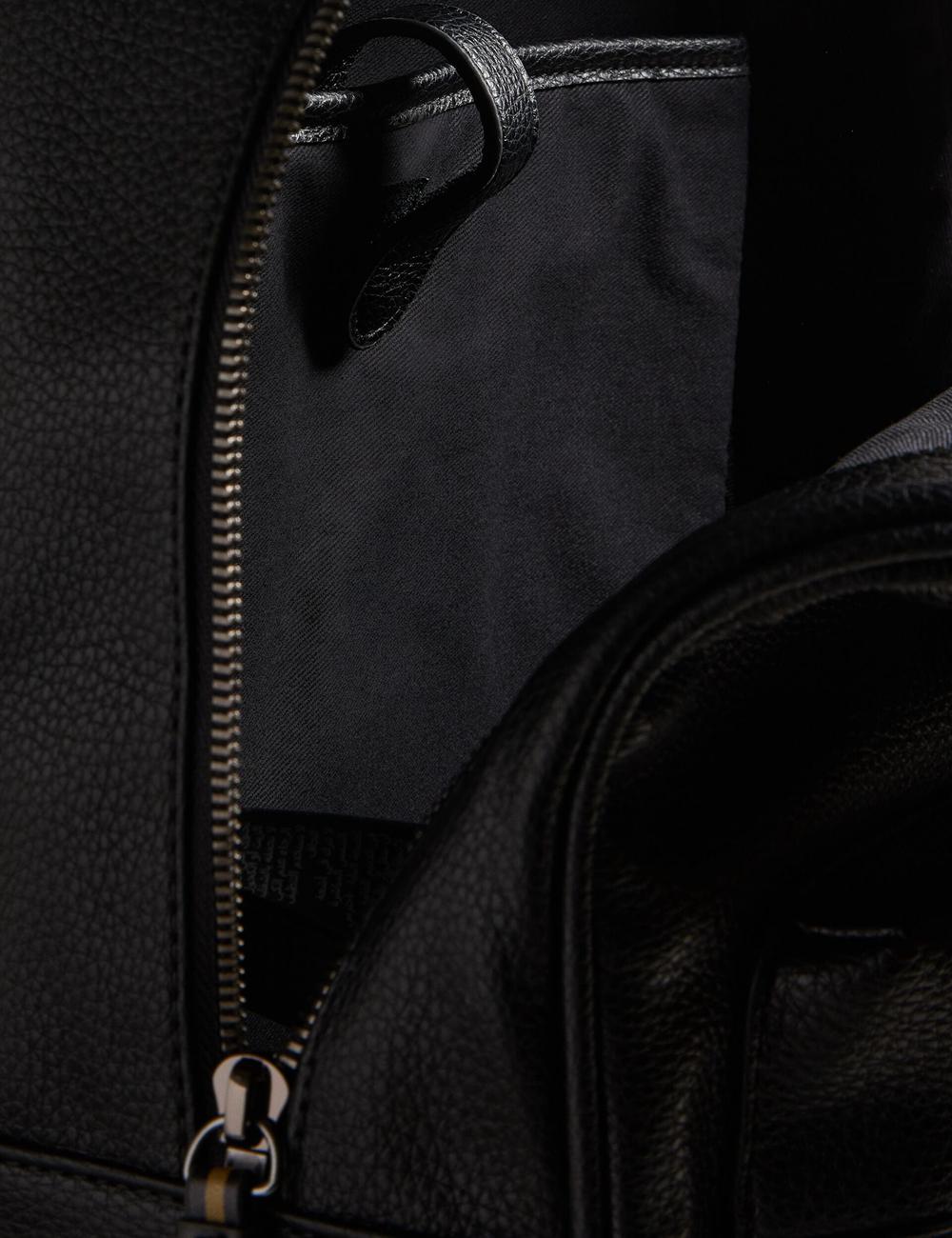 Ted Baker KAILEB - Webbing Strap Faux Leather Men Backpacks Black | UAE  83694-BNDU