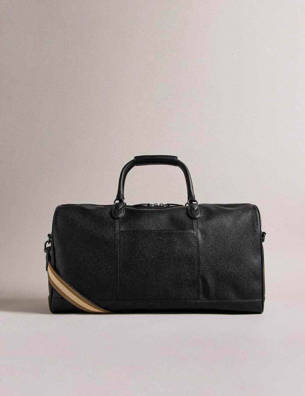 Ted Baker KALVIN - Webbing Faux Leather Men Holdall Bags Black | UAE  72541-VSTJ