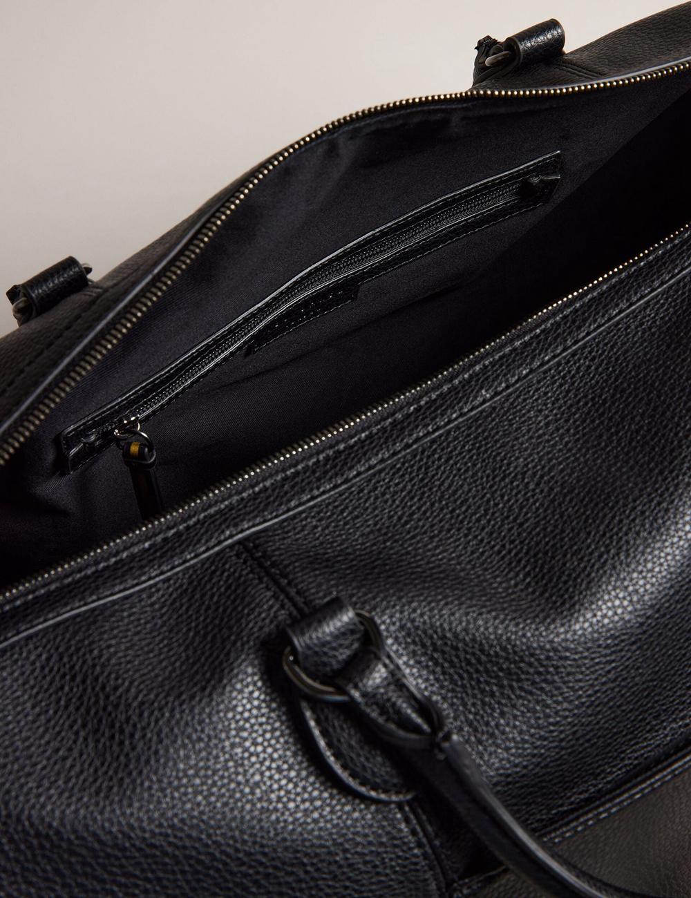 Ted Baker KALVIN - Webbing Faux Leather Men Holdall Bags Black | UAE  72541-VSTJ