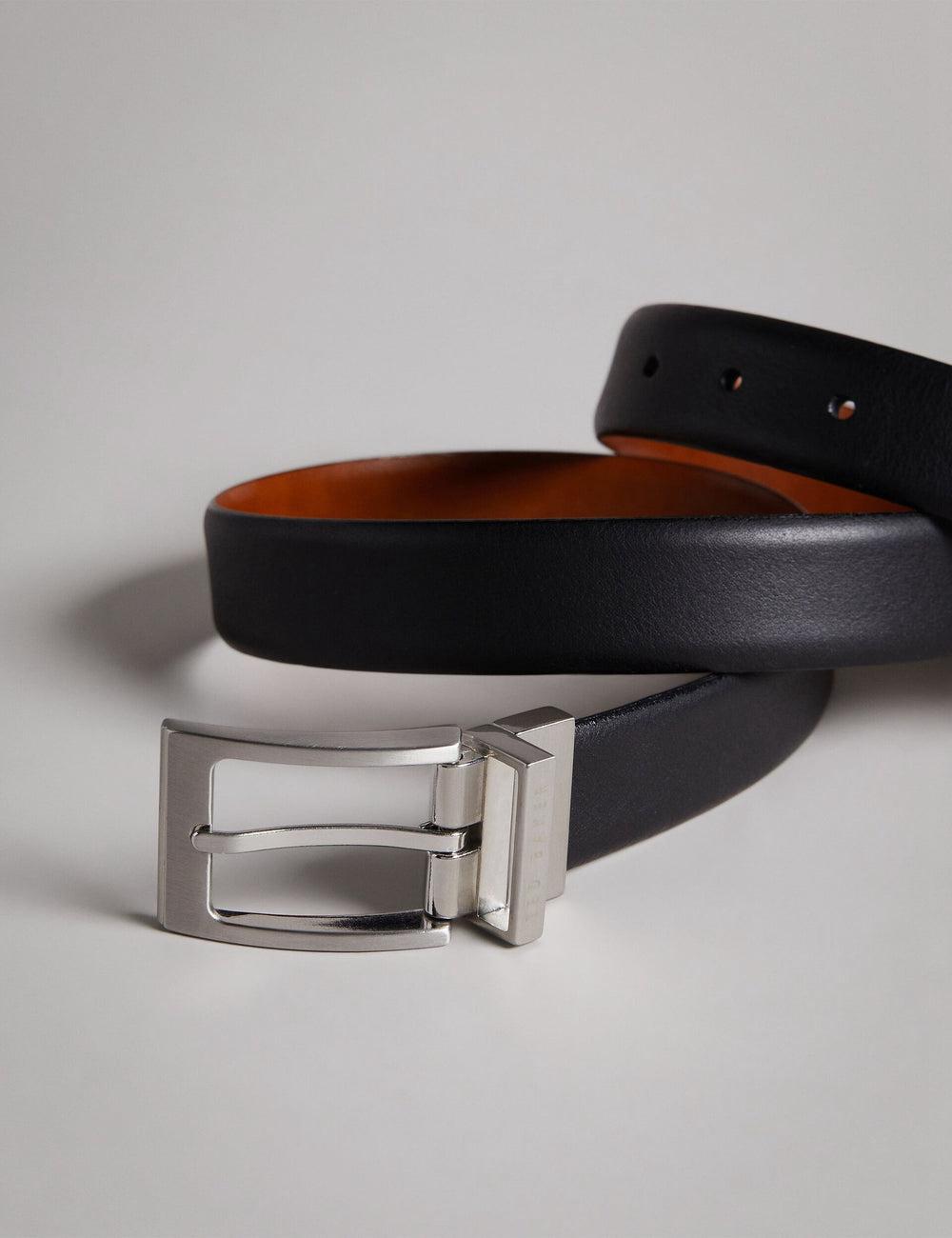 Ted Baker KARMER - Reversible Smooth Leather Men Belts Black | UAE  87025-ATVM
