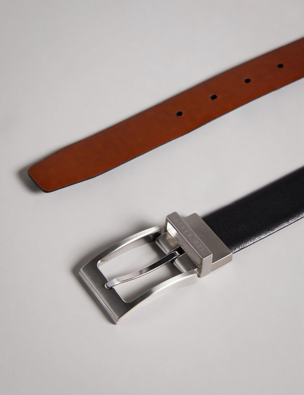 Ted Baker KARMER - Reversible Smooth Leather Men Belts Black | UAE  87025-ATVM