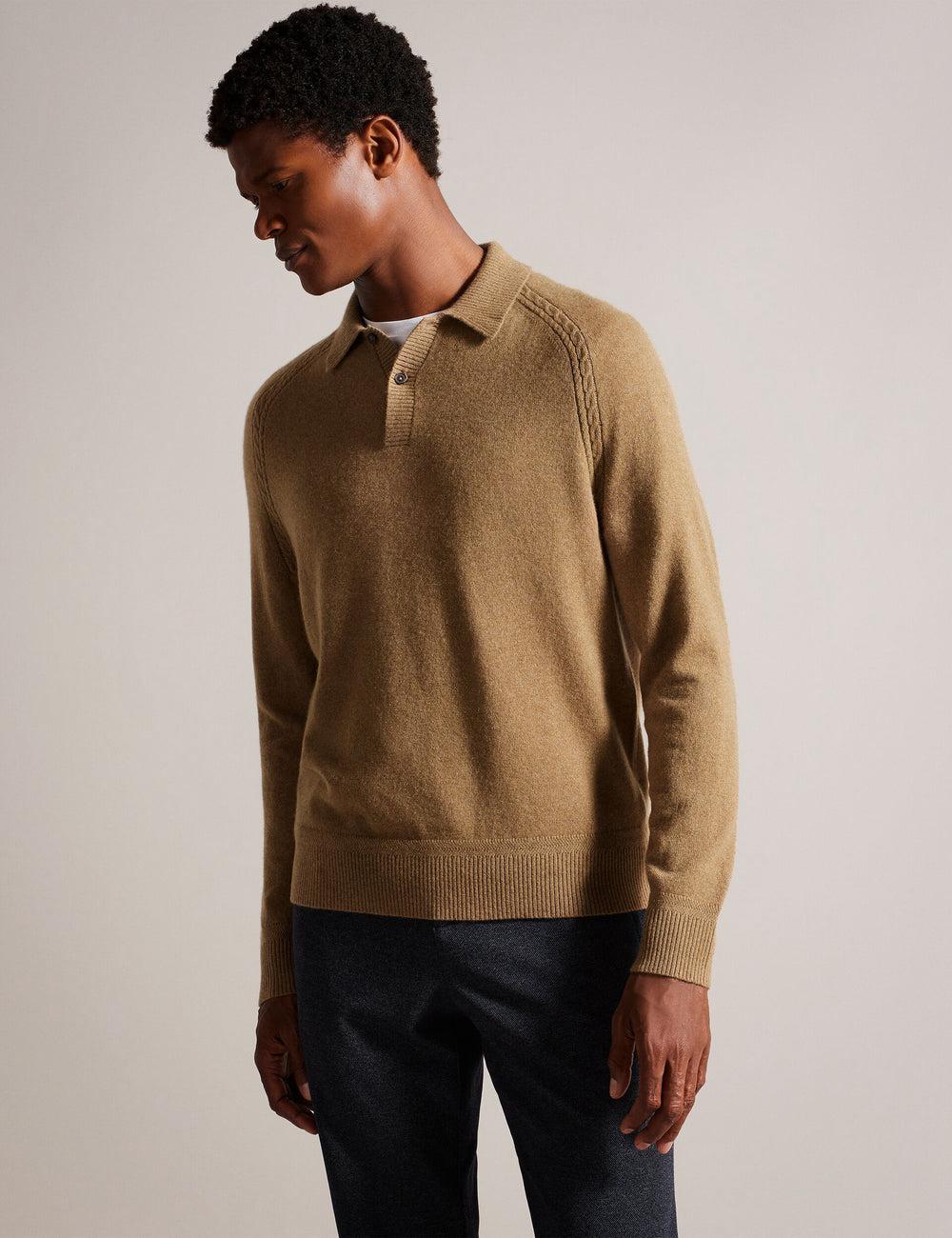 Ted Baker KAROLT - Cashmere Knit Long Sleeve Top Men Jumpers Dk-Brown | UAE  30925-OIXM