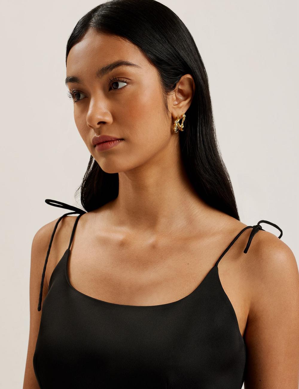 Ted Baker KAVALA - Strap Square Neck Women Mini Dresses Black | UAE  48523-CSXE