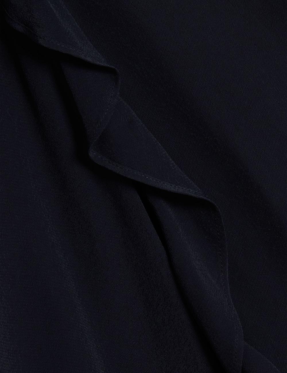Ted Baker KAYFA - Waterfall Ruffle Trim Long Sleeve Women Blouses Navy | UAE  37650-BFAX