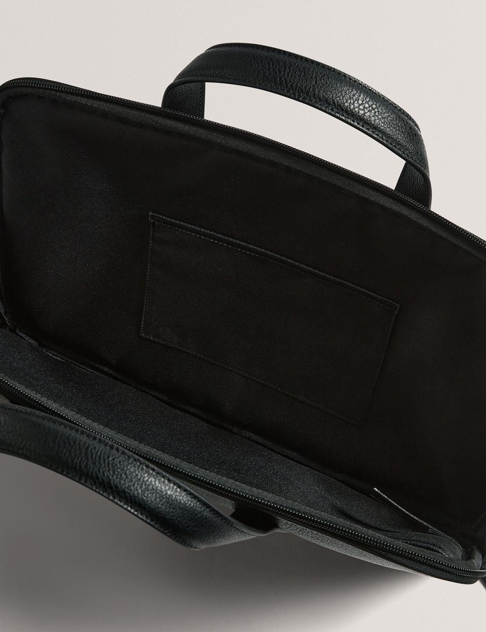 Ted Baker KEDRIK - Stripe Detail Faux Leather Men Document Bags Black | UAE  80576-XMPS