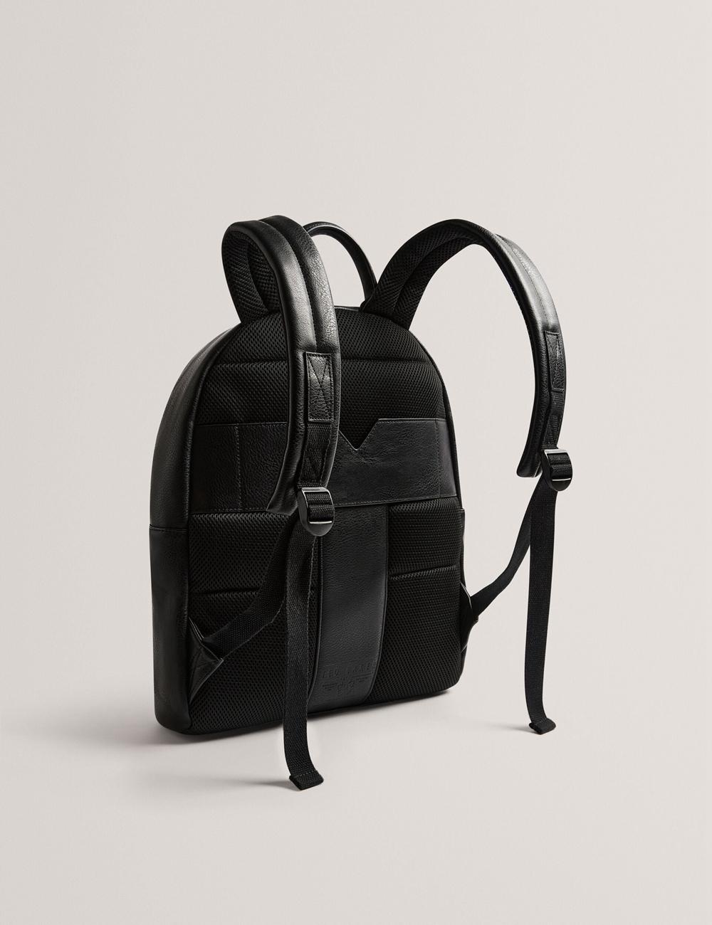 Ted Baker KEIIGAN - Striped Panel PU Reporter Men Backpacks Black | UAE  63470-KEPD