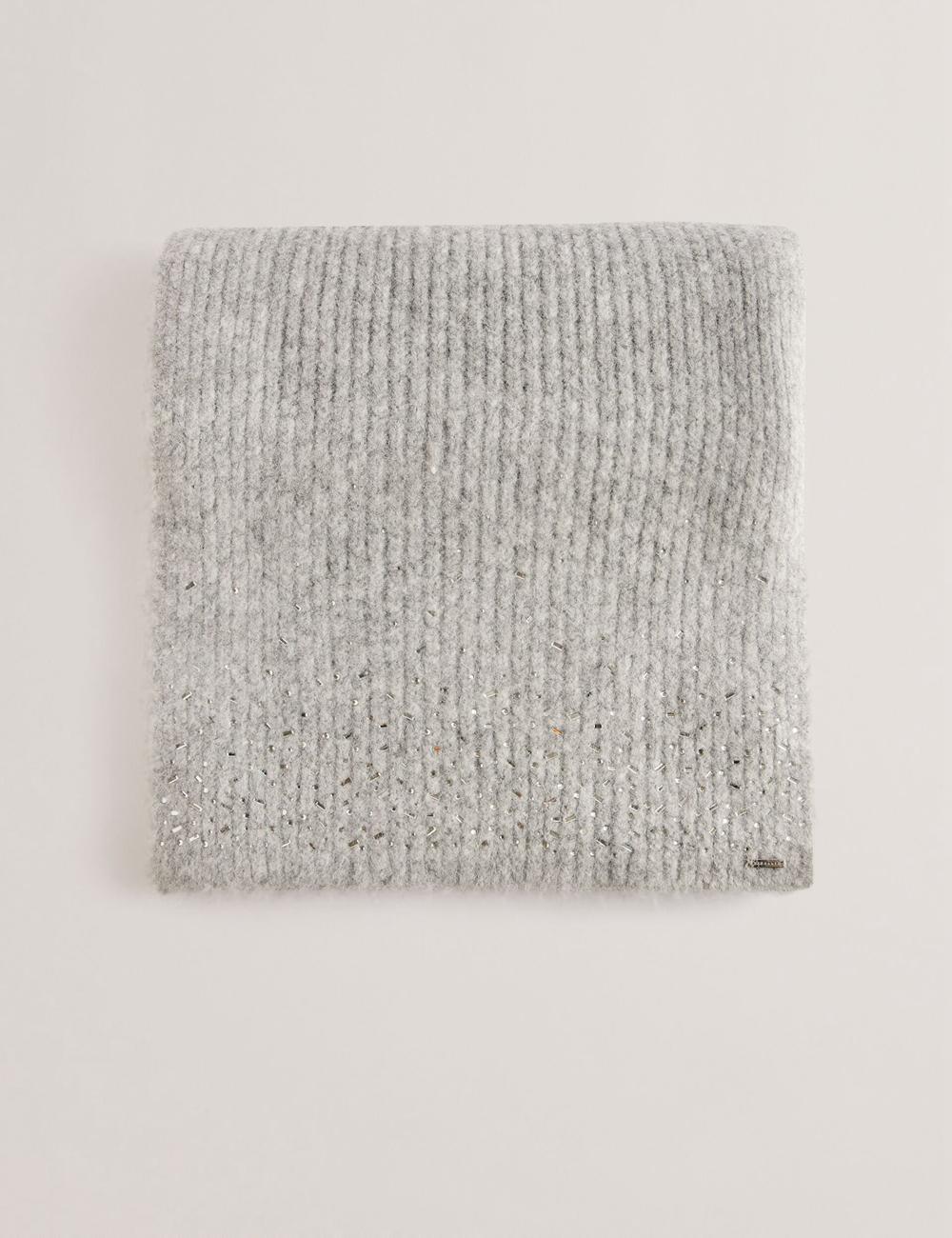 Ted Baker KERIISA - Scattered Rhinestone Knitted Women Scarves Grey | UAE  93807-HAUP