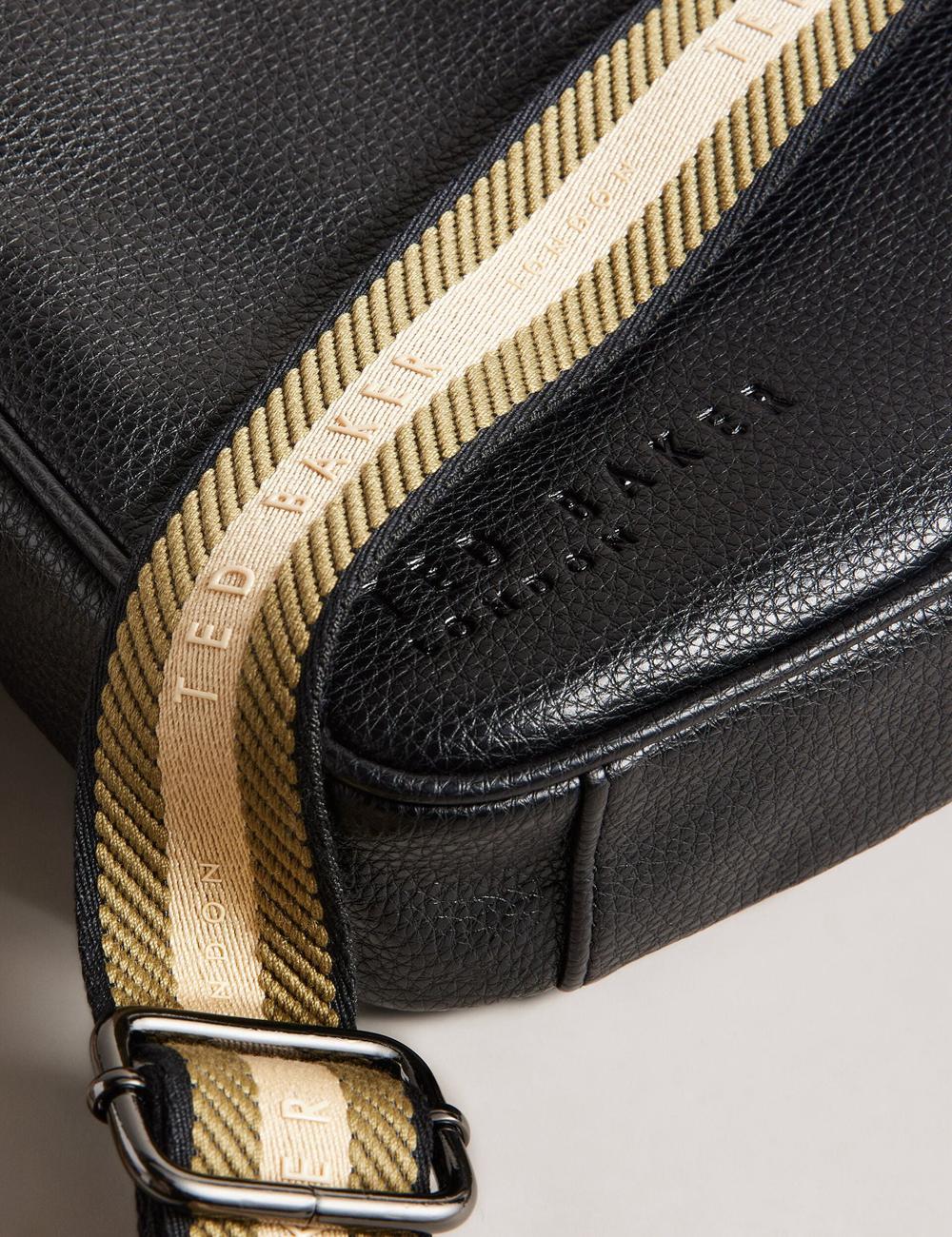 Ted Baker KIIAN - Small Reporter Webbing Men Shoulder Bags Black | UAE  31574-IBWJ