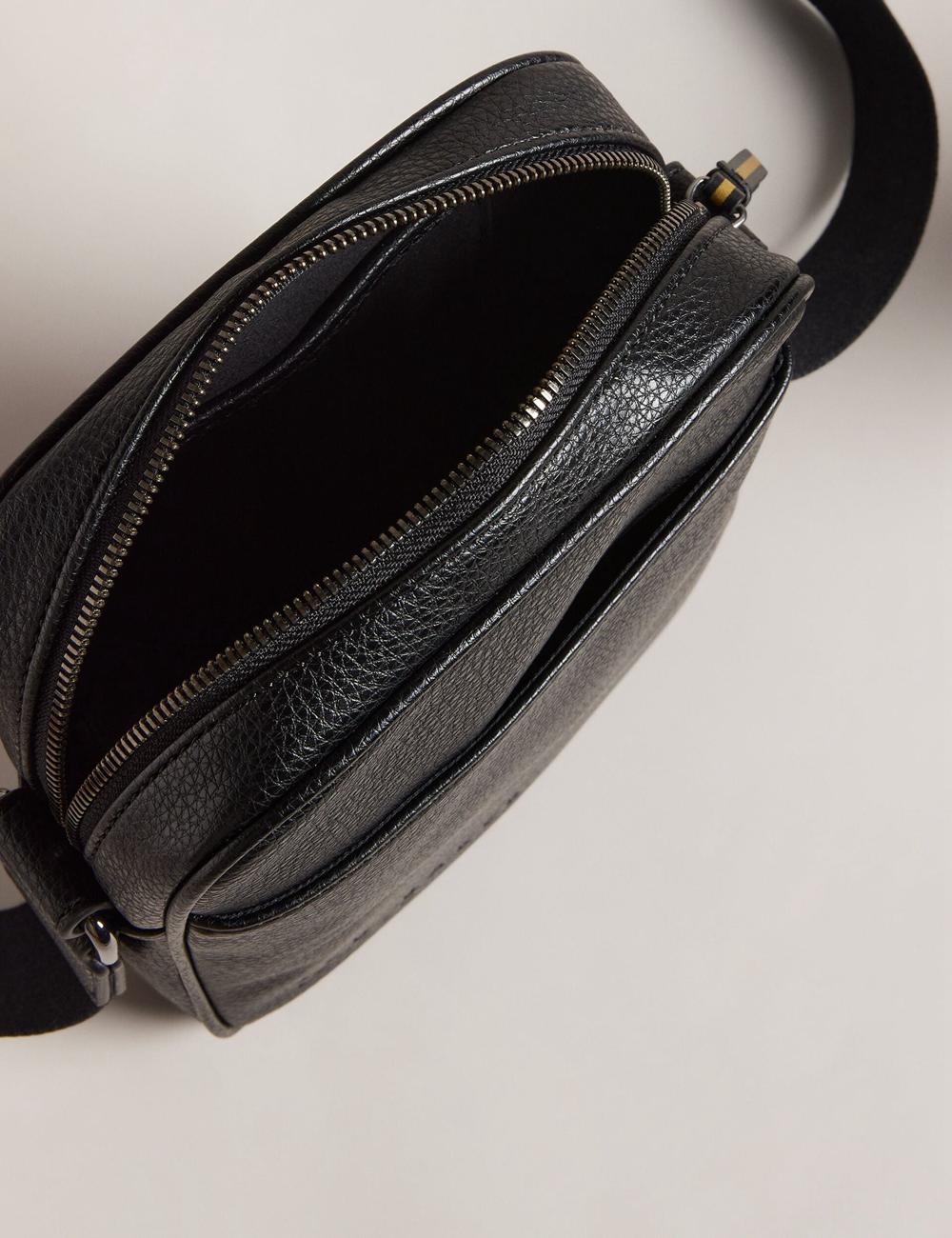 Ted Baker KIIAN - Small Reporter Webbing Men Shoulder Bags Black | UAE  31574-IBWJ