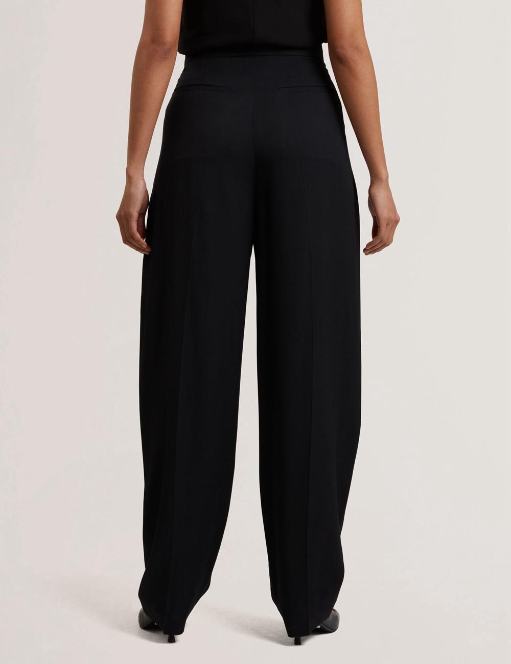 Ted Baker KIOLLI - Wool Blend Barrel Leg Tailored Women Trousers Black | UAE  03875-JGCY