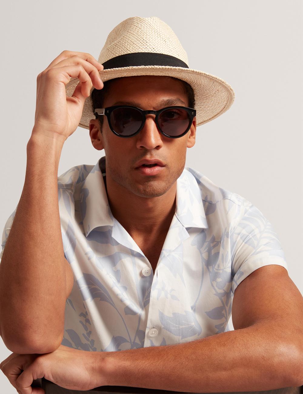 Ted Baker KITS - Short Sleeve Relaxed Floral Print Men Casual Shirts Lt-Blue | UAE  34781-DFPV