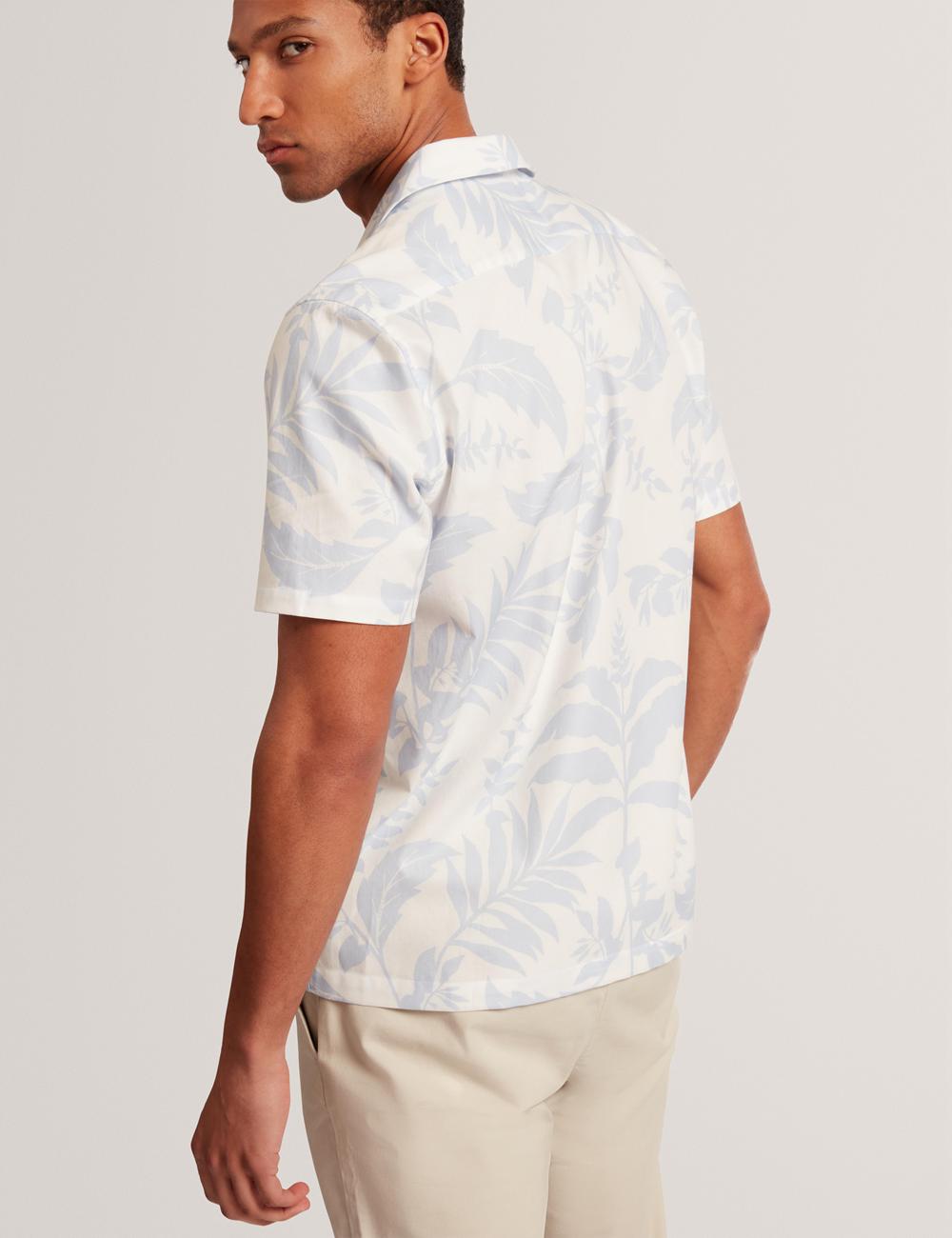 Ted Baker KITS - Short Sleeve Relaxed Floral Print Men Casual Shirts Lt-Blue | UAE  34781-DFPV